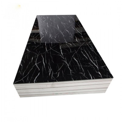 PVC UV Marble Stone Board - Black Color 